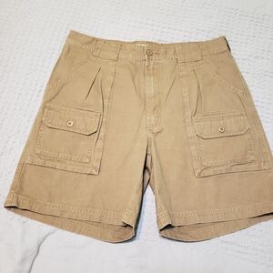 Cabela’s 7-Pocket Hiker Shorts Men's 34 Khaki Tan Cotton Canvas Cargo